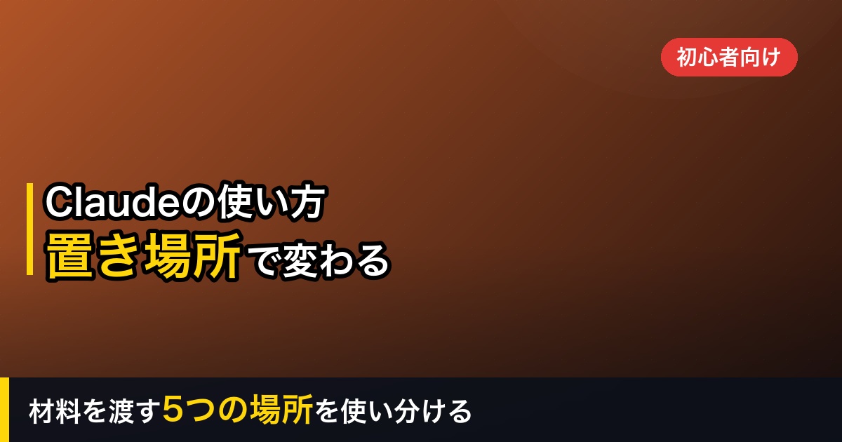 Claudeの使い方を初心者向けに解説｜無料でどこまで？材料の「置き場所」5つで結果が変わる